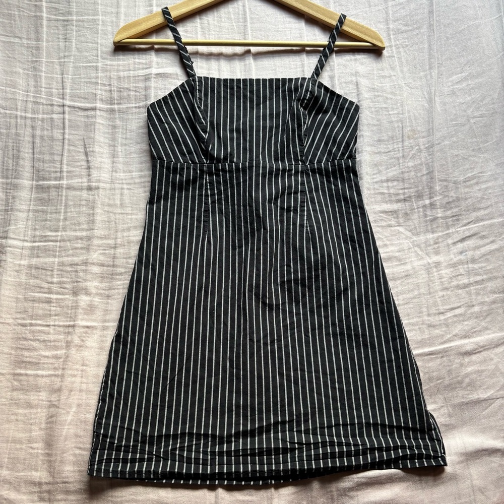 Kendall & Kylie Black and White Pinstripe Mini Dress